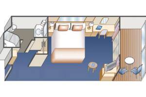 Premium Balcony Stateroom Floorplan, Island Princess, Princess Cruises
