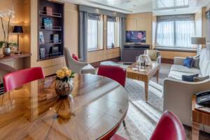 Duplex Suite Dining Area, Queen Mary 2, Cunard