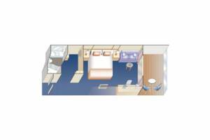 Deluxe Balcony stateroom floorplan, Discovery Princess, Princess Cruises