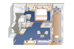 Penthouse Suite With Balcony, floorplan (S4), Royal Princess, Princess Cruises