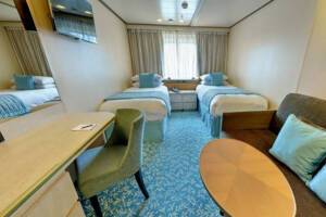 Ocean View Cabin Bedroom, Bolette, Fred. Olsen Cruise Lines - Image based on an E grade, configuration may differ