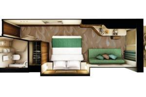 Balcony Stateroom floor plan, Norwegian Escape