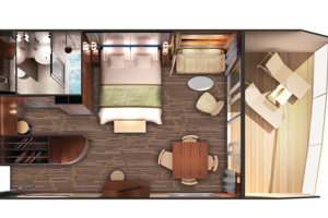 Penthouse Suite Floor plan, Norwegian Dawn