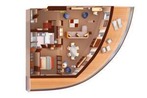 Signature Suite Floorplan, Seabourn Ovation