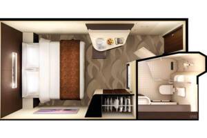 Solo Inside Stateroom floor plan, Norwegian Escape