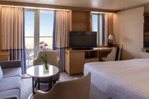 Mini Suite Bedroom, Arcadia, P&O Cruises - Double Bed Configuration