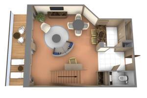 Wintergarden Suite, Ground Floor Plan, Seabourn Pursuit