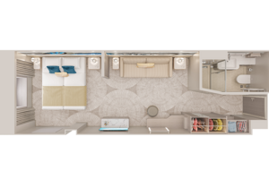 Family Oceanview Stateroom Floor plan, Norwegian Prima
