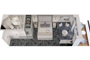 Concierge Level Veranda Stateroom Floor Plan, Riviera, Oceania Cruises