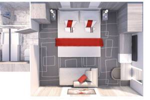 Inside Stateroom floor plan, Celebrity Ascent