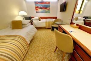 Interior Cabin Bedroom, Balmoral, Fred. Olsen Cruise Lines - Image based on an H grade, configuration may differ