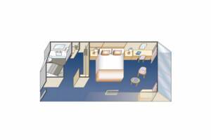 Premium Oceanview stateroom floorplan, Discovery Princess, Princess Cruises