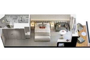 Veranda Stateroom Floor Plan, Allura, Oceania Cruises