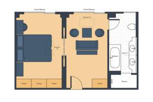 Royal Suite Floor Plan, S.S. Beatrice, Uniworld