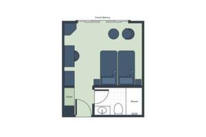 Signature Suite Floor Plan, Ganges Voyager II, Uniworld