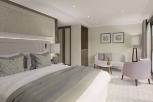 Superior Suite Bedroom (2), MS Riviera Resplendence, Riviera Travel