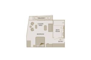 Royal Panorama Suite Floorplan, Scenic Ruby - Configuration may vary