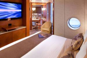 Royal Suite Bedroom in Celebrity Constellation
