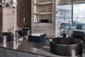 Grand Suite bathroom sinks, Silver Endeavour