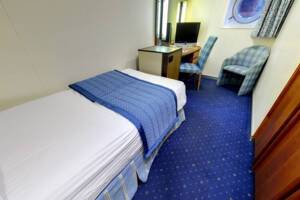 Single Ocean View Cabin Bedroom, Balmoral, Fred. Olsen Cruise Lines