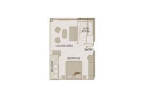 Royal Balcony Suite Floorplan, Scenic Ruby - Configuration may vary