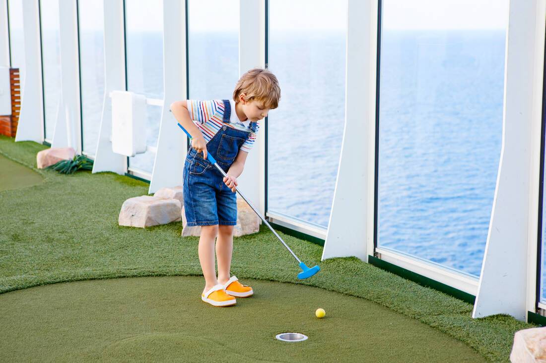 Playing golf