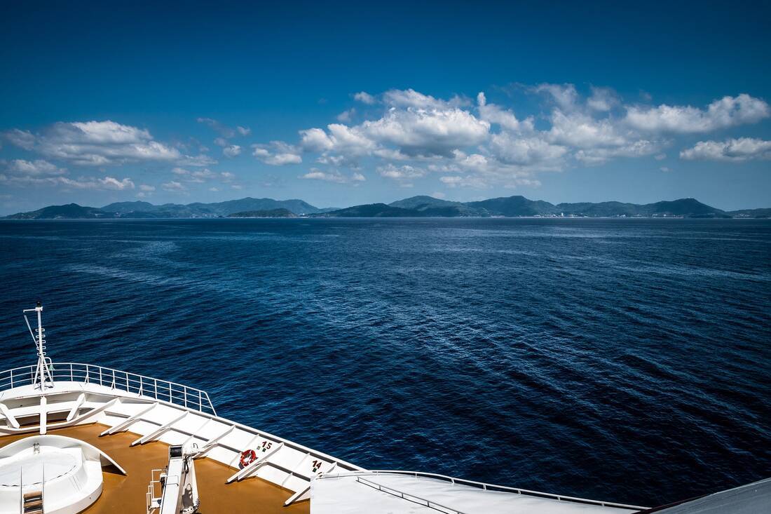 View of the ocean from a cruise ship