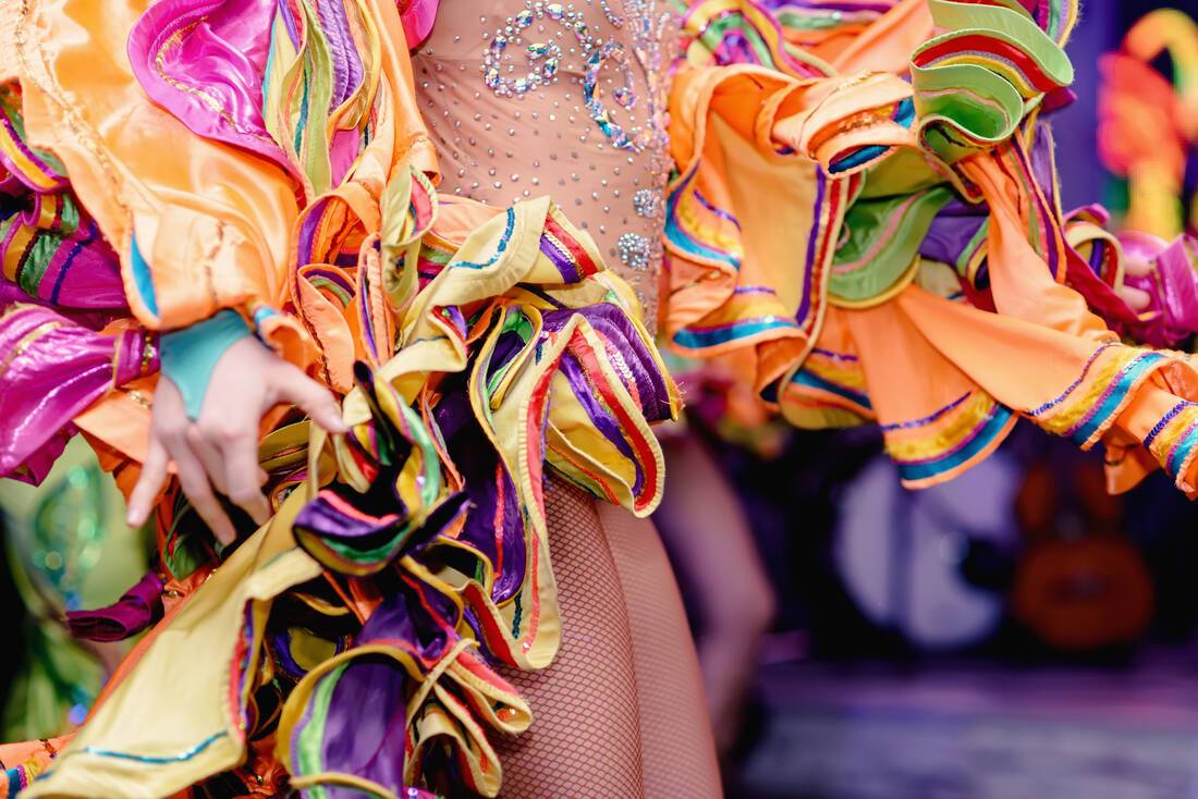 colourful Rio Carnival dancer costume