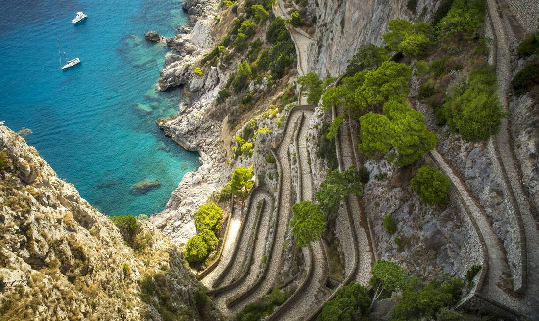 Windy road Amalfi Coast Mediterranean