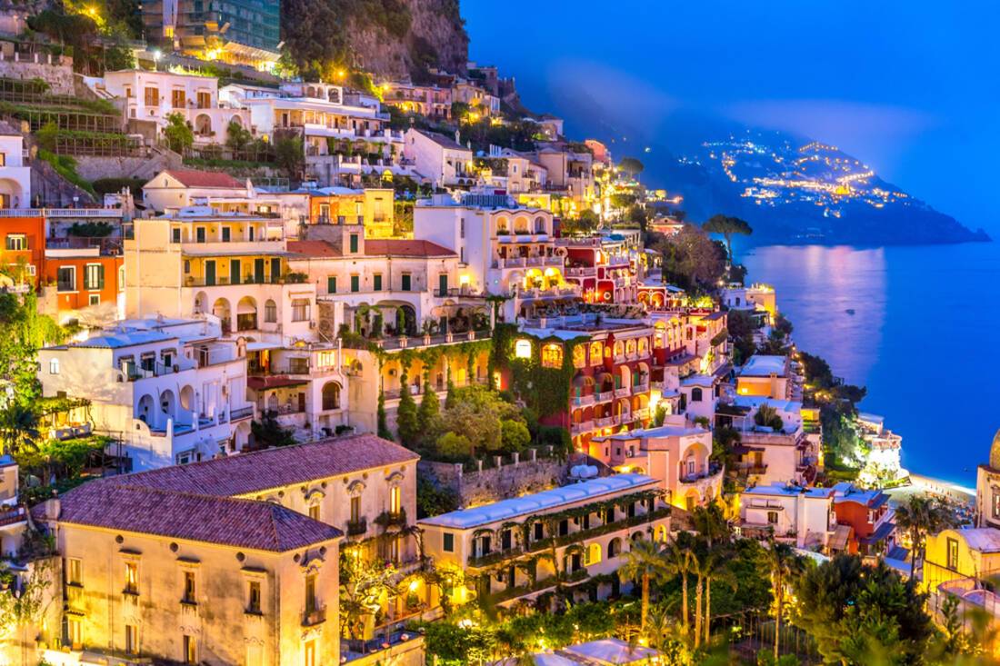Positano Amalfi Coast at night