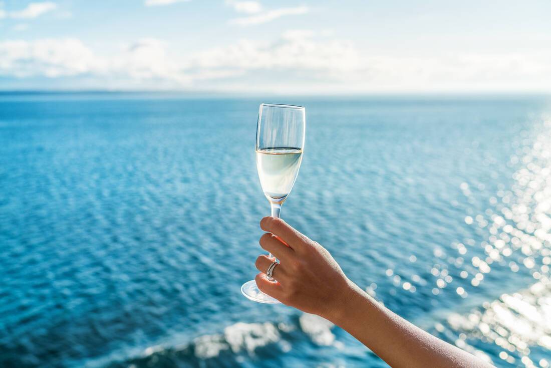 champagne over the ocean