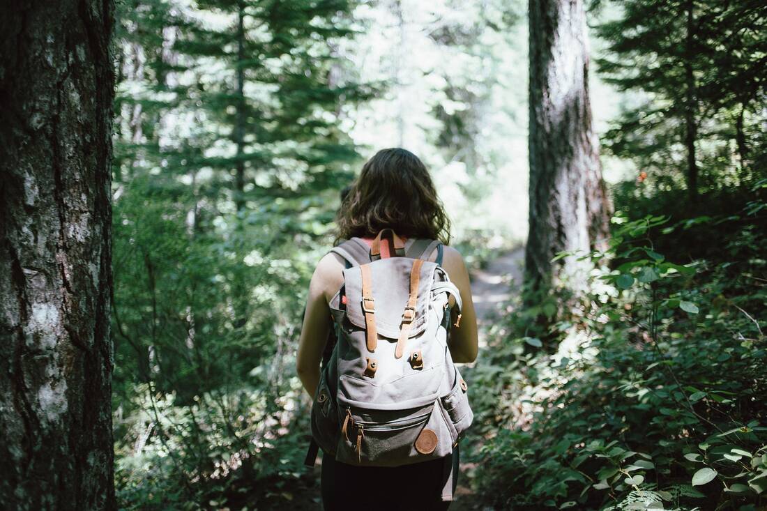 Woman hiking on cruise excursion
