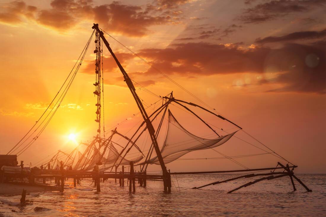 Kochi, India at sunset
