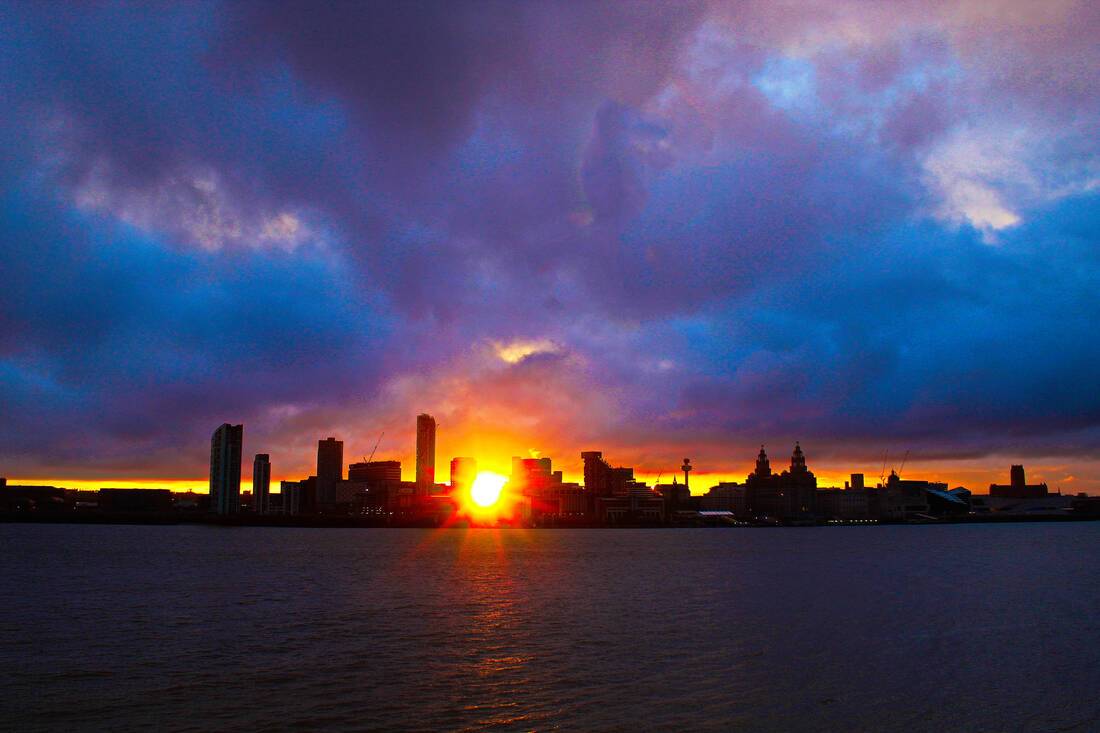 liverpool sunset skyline