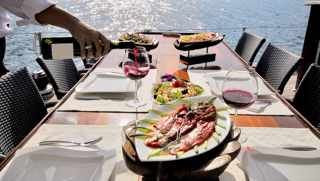Fine dining on a cruise ship