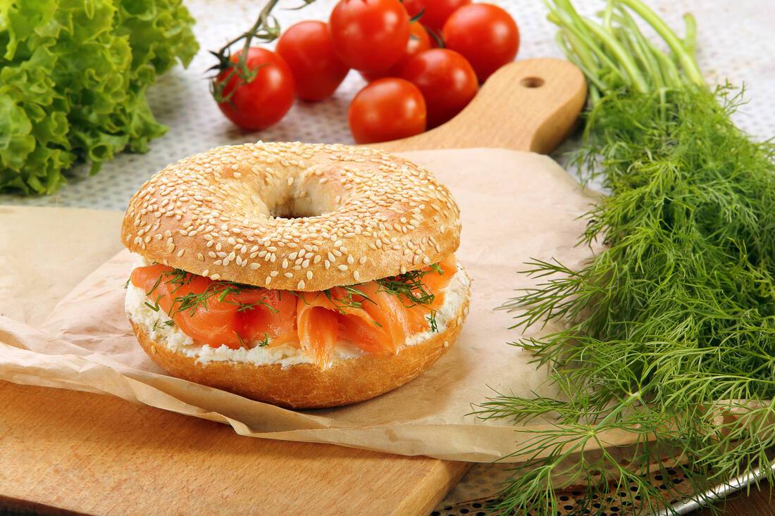 Bagel with lox and a schmear