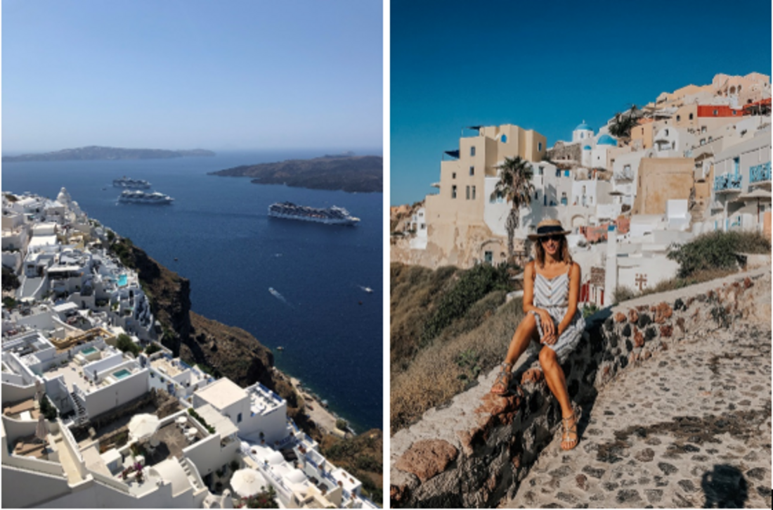 Santorini sea and buildings