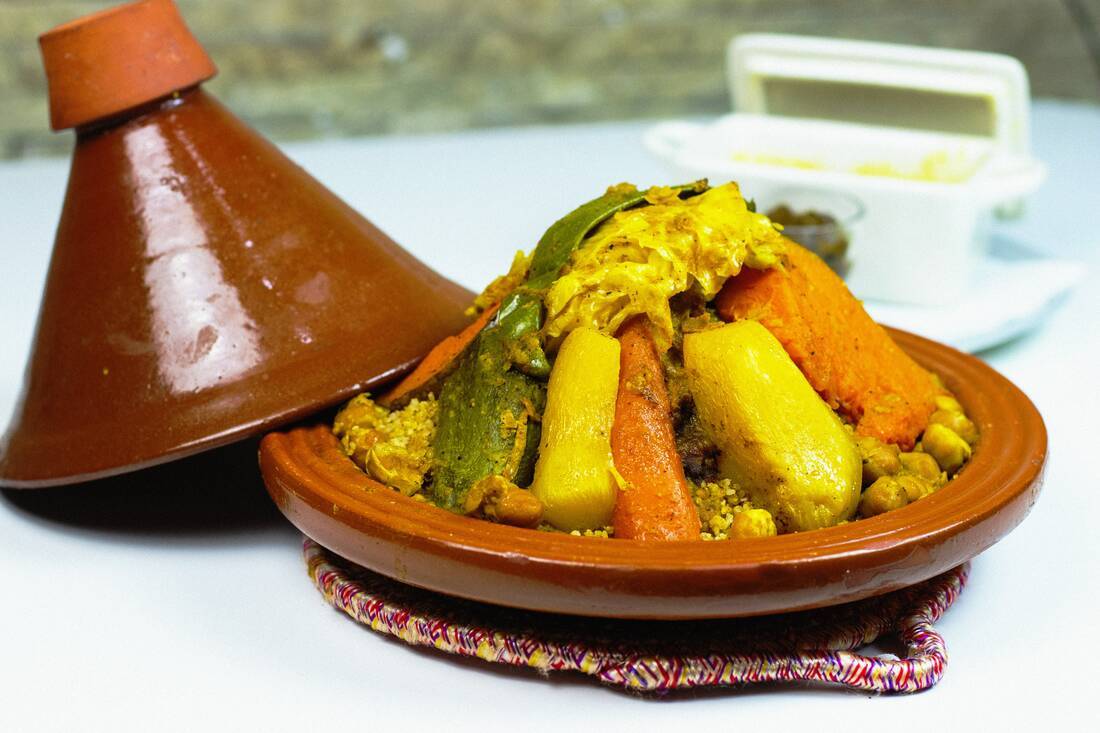 Traditional Moroccan tagine dish