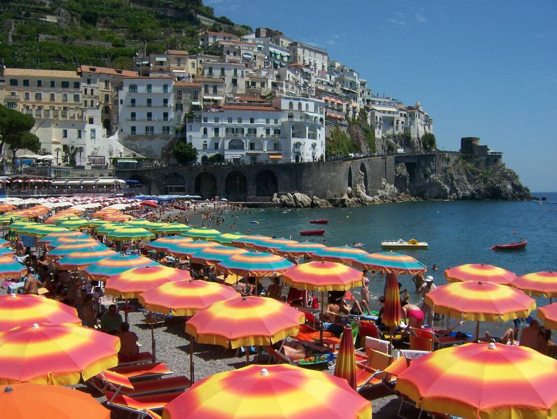 Umbrellas on Marina Grande Amalfi