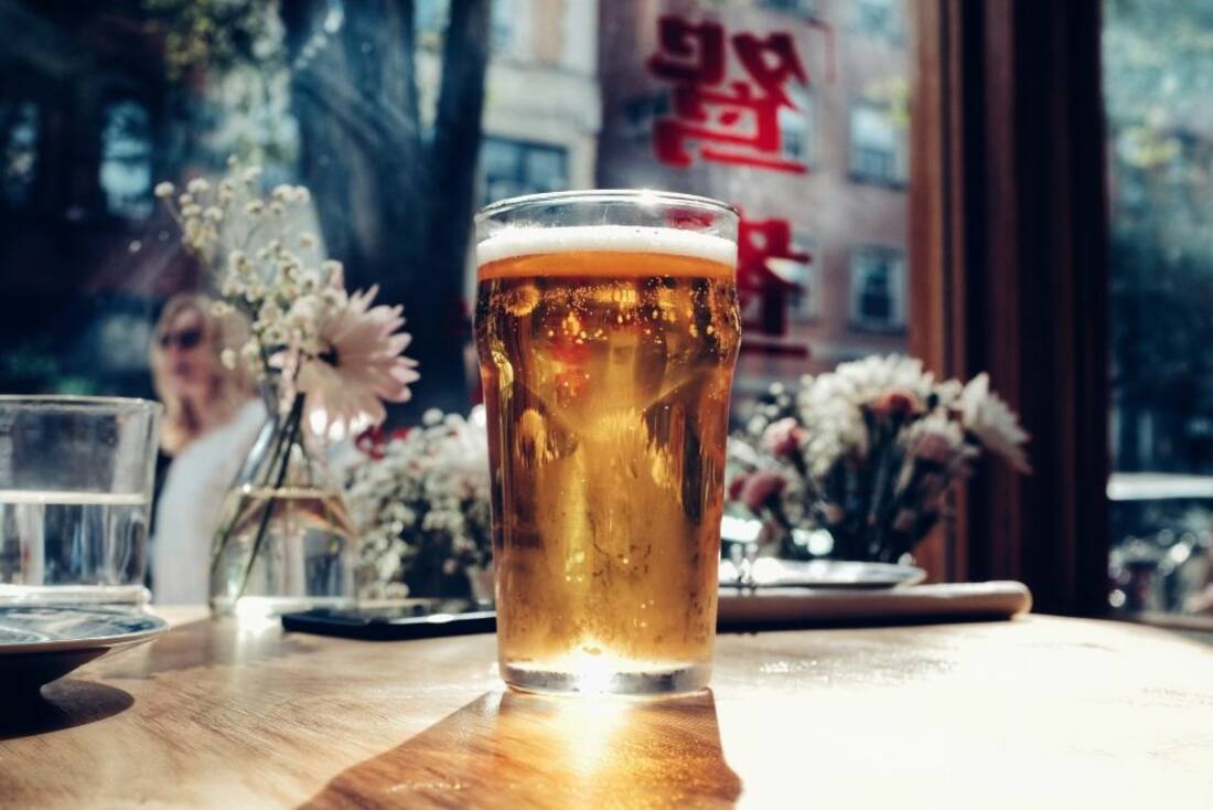 Chinese Beer in window