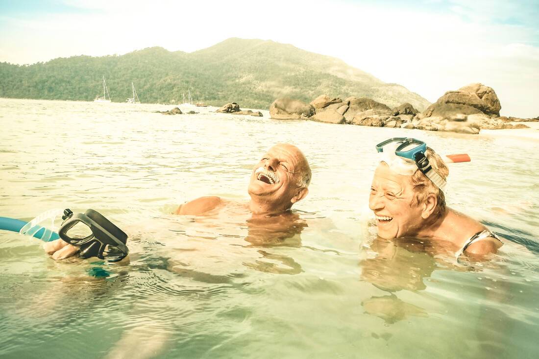 Couple snorkelling