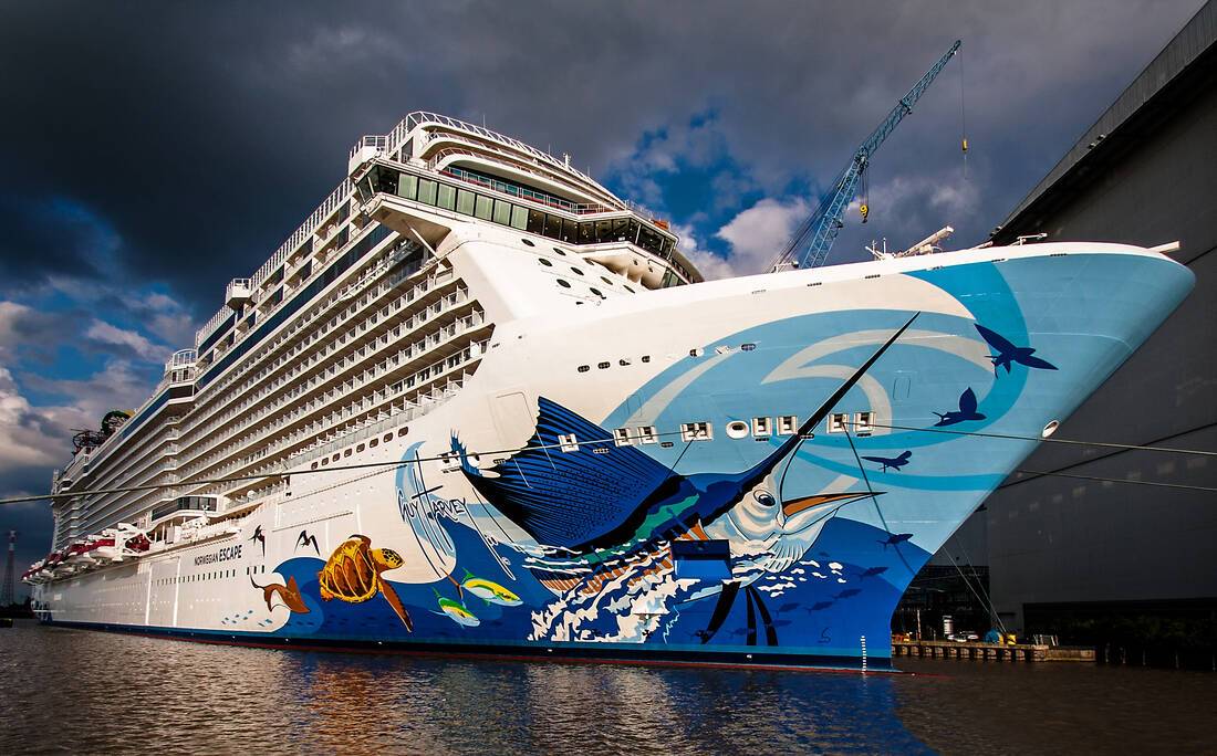Mural on the Norwegian Escape cruise liner
