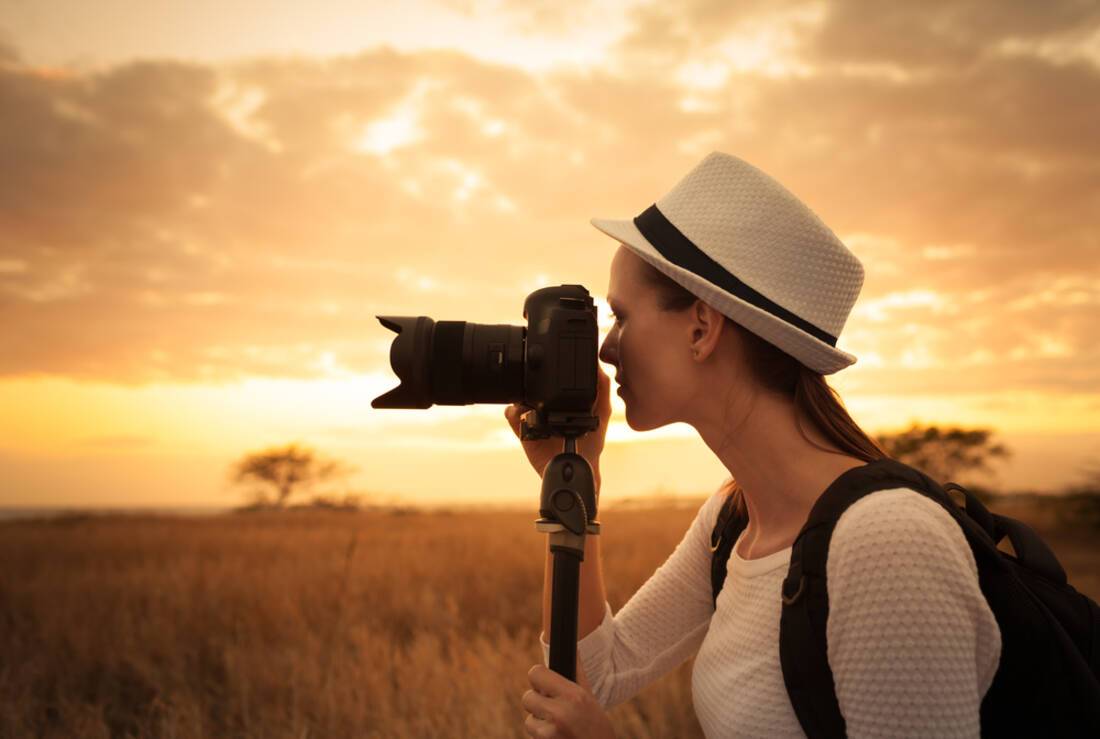woman photographing outside