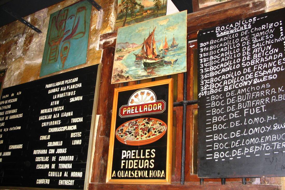 Menu of the day in Spain