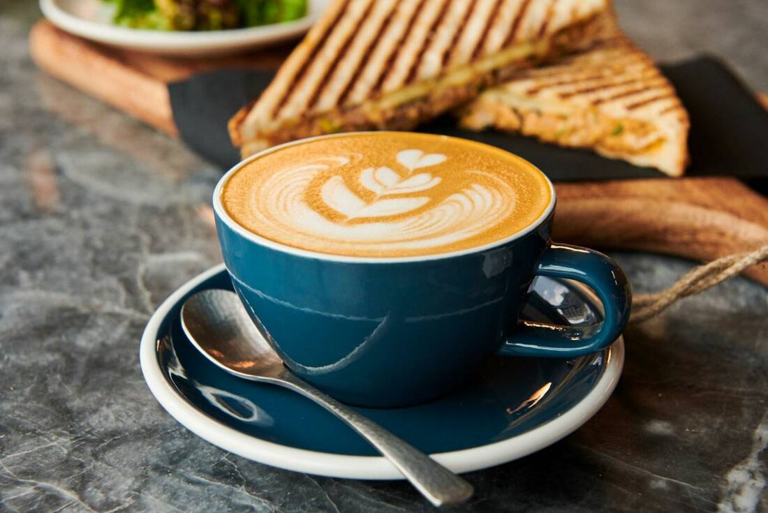 Coffee and toasted sandwich
