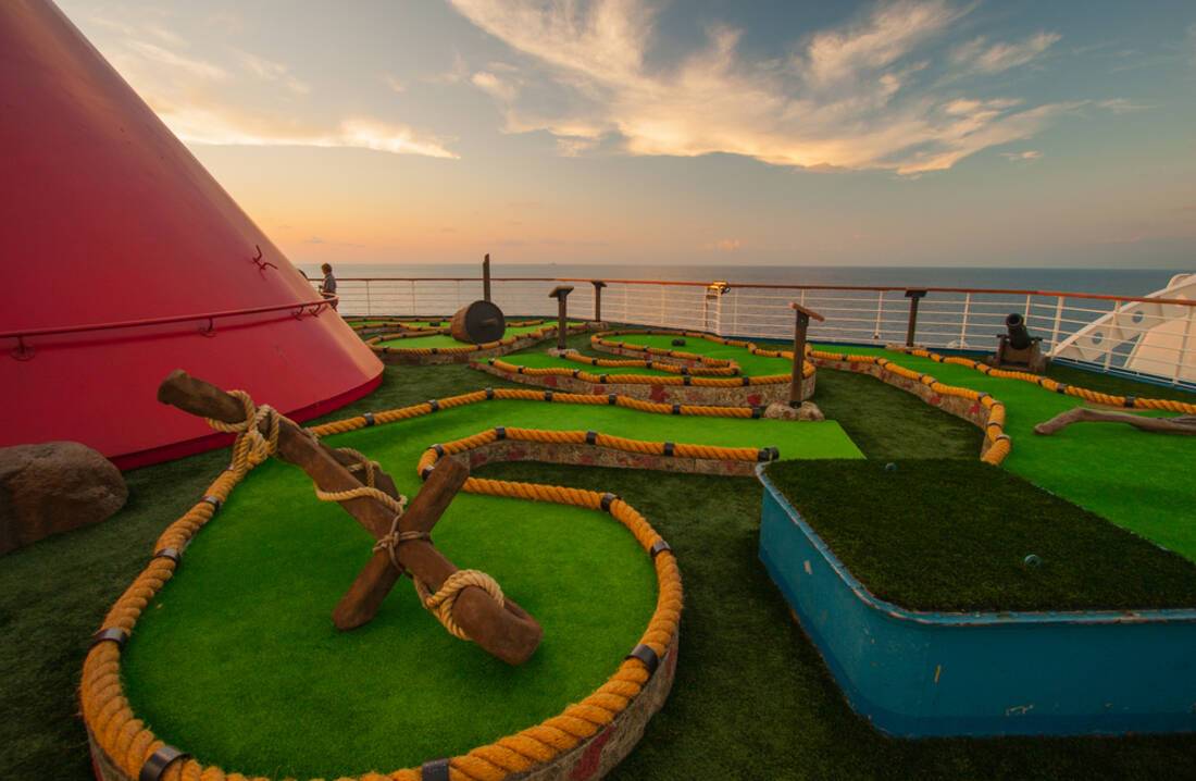 Mini golf on a cruise ship