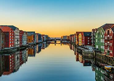 Sunset view over Trondheim