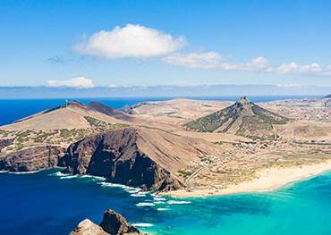 An aerial view of the island of Porto Santo