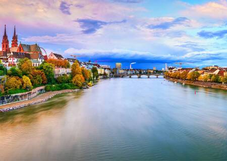 A view of Basel, Switzerland from the Rhine River