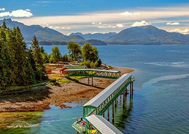 A panoramic view of Icy Strait Point